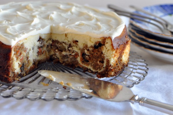 "Carrot Cake and Cheesecake all swirled together to make the ultimate cheesecake"