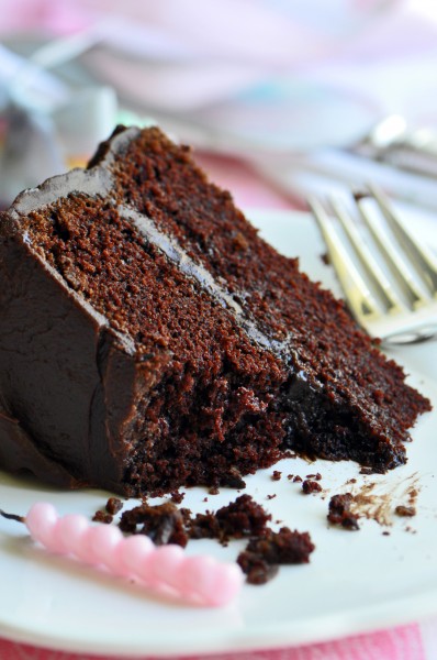 "Moist and fudgy Chocolate Layer Cake"