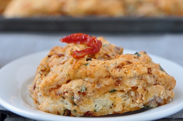 "Sun-dried Tomato and Sausage Scones"