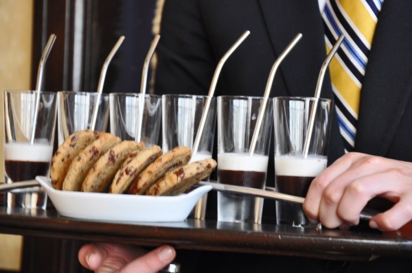 "Miniature Egg Creams served at Cyrus Restaurant"