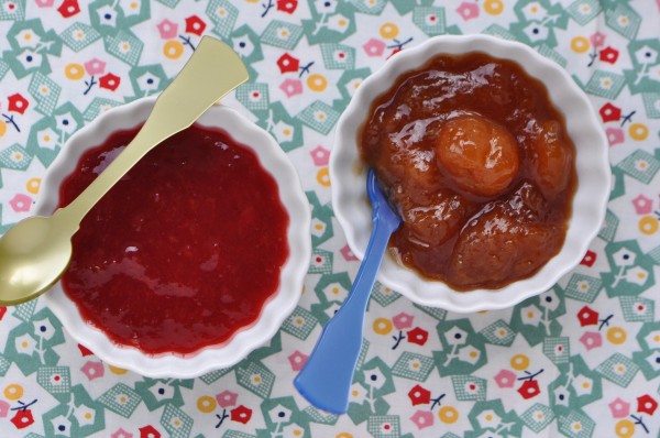 "Plumcot and Nectarine White Cherry Jams"