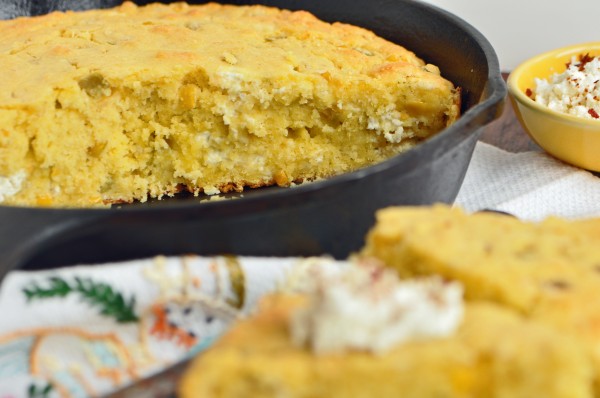 "Cornbread with Goat Cheese and Green Chiles Recipe"