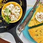 "Cornbread gets a hint of tang from goat cheese and a touch of spiciness from green chiles in this recipe for Cornbread with Goat Cheese and Green Chilies"