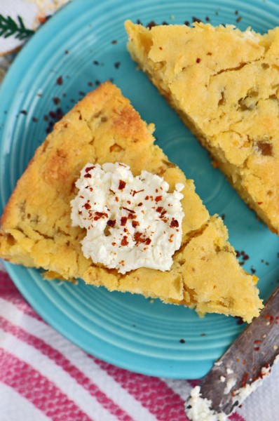 "Cornbread with Goat Cheese and Green Chiles Recipe"