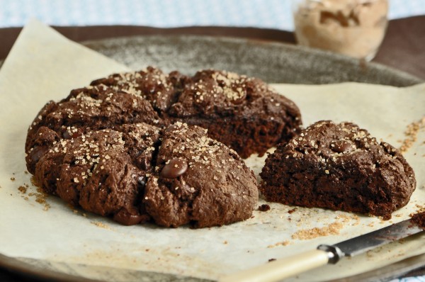 "Double Chocolate Scones with Cinnamon Butter Recipe"