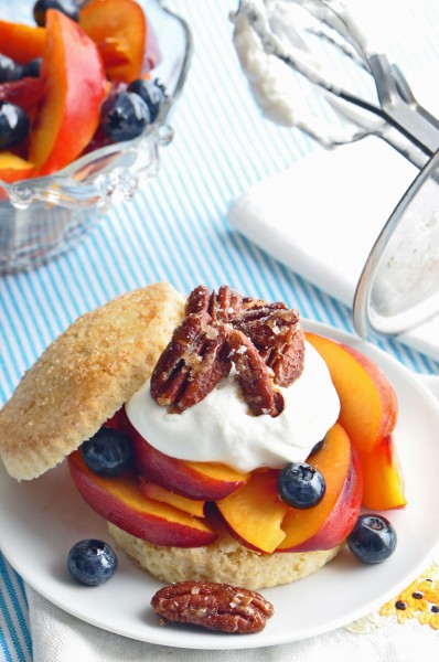 "Nectarine Blueberry Cornmeal Shortcakes Recipe"