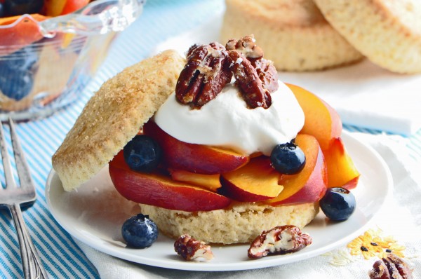 "Nectarine Blueberry Cornmeal Shortcakes Recipe"