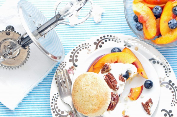 "Nectarine Blueberry Cornmeal Shortcakes Recipe"
