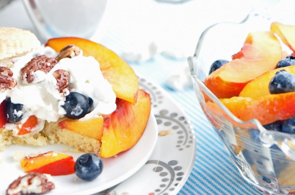 "Nectarine Blueberry Cornmeal Shortcakes Recipe"