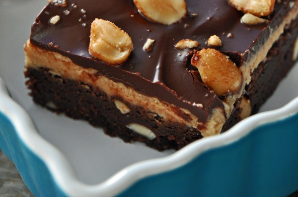 "Peanut Butter Fudge Brownies With Honey Roasted Peanuts Recipe"