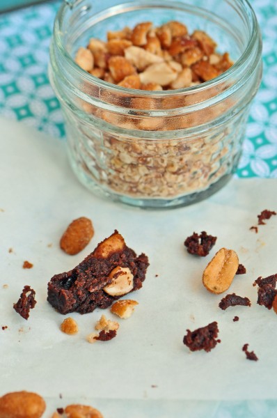 "Peanut Butter Fudge Brownies With Honey Roasted Peanuts Recipe"