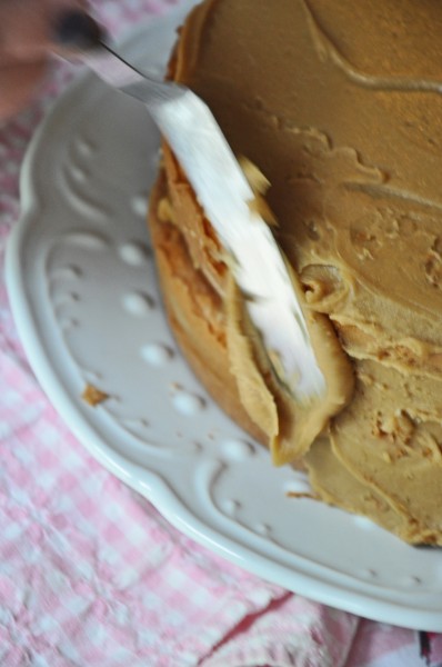 "Yellow Birthday Cake with Caramel Frosting Recipe"