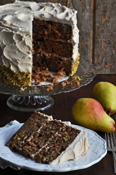 "Brown Sugar, Pear and Pistachio Cake Recipe"