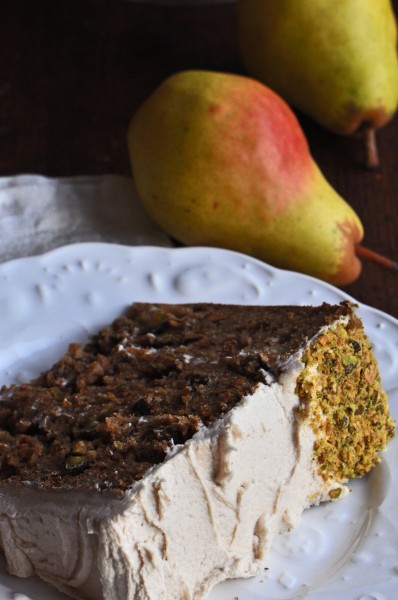 "Brown Sugar, Pear and Pistachio Cake Recipe"