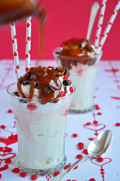 Ice Cream Floats with Fireball Whiskey Caramel Sauce