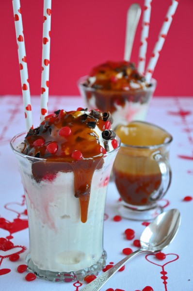 Ice Cream Floats with Fireball Whiskey Caramel Sauce