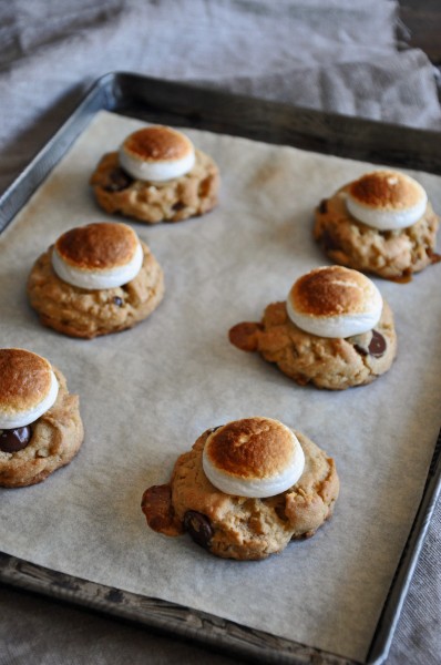 Chewy Marshmallow Choc Chip Cookies with Toasted Marshmallows Recipe