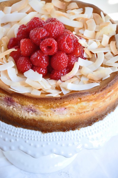 Raspberry Coconut Goat Cheese Cheesecake Recipe