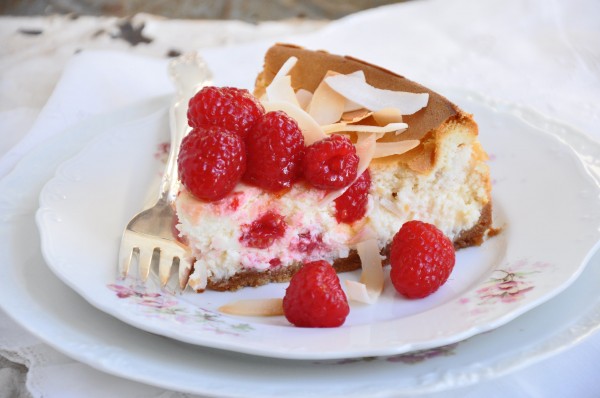 Raspberry Coconut Goat Cheese Cheesecake Recipe