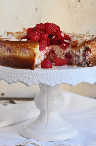 Raspberry Coconut Goat Cheese Cheesecake Recipe