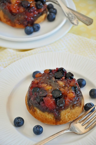 Pineapple, Blueberry, Coconut Upside-Down Cakes Recipe