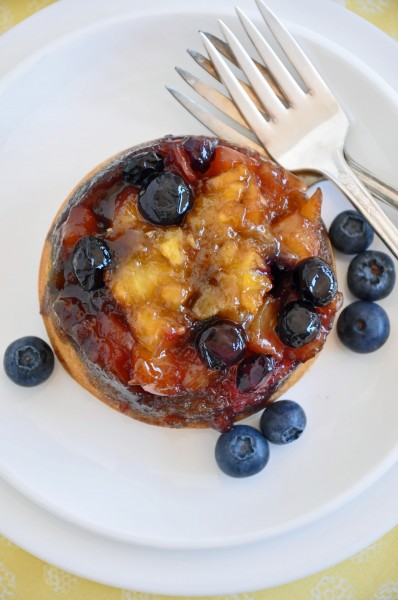 Pineapple, Blueberry, Coconut Upside-Down Cakes Recipe