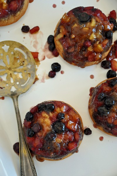 Pineapple, Blueberry, Coconut Upside-Down Cakes Recipe