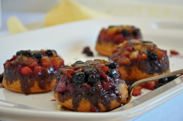 Pineapple, Blueberry, Coconut Upside-Down Cakes Recipe