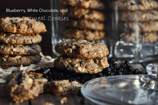 Blueberry, White Chocolate, and Almond Oatmeal Cookies Recipe