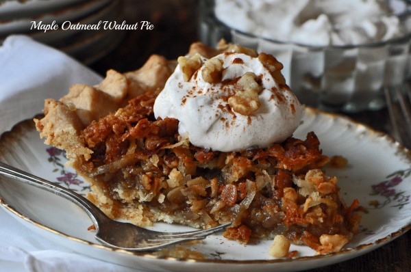 Maple Oatmeal Walnut Pie Recipe