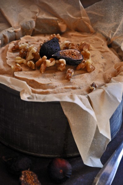 Pumpkin Ice Cream with a Fig Walnut Cognac Swirl in a Gingerbread Waffle Bowl Recipe