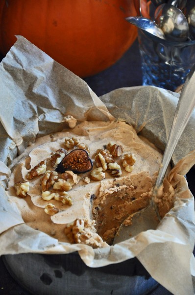 Pumpkin Ice Cream with a Fig Walnut Cognac Swirl Recipe