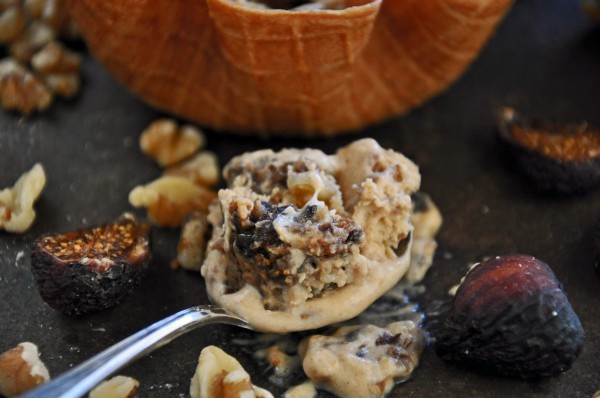 Pumpkin Ice Cream with a Fig Walnut Cognac Swirl in a Recipe