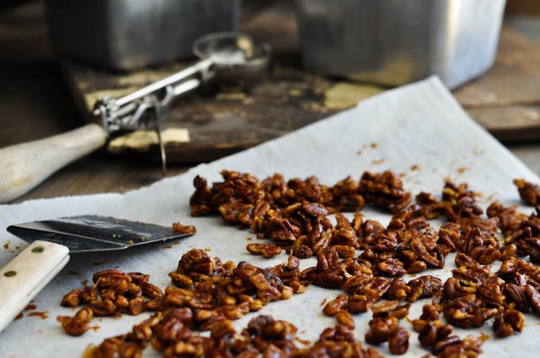 Salted Caramel Ice Cream with Honey Pecan Pralines Recipe