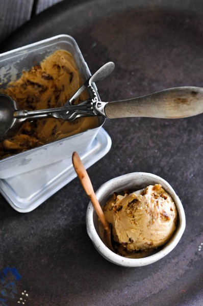 Salted Caramel Ice Cream with Honey Pecan Pralines Recipe