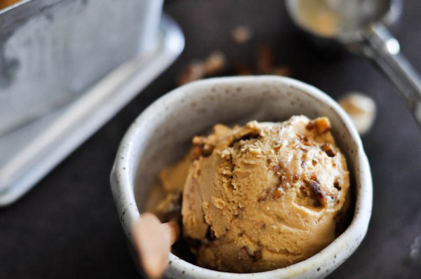 Salted Caramel Ice Cream with Honey Pecan Pralines Recipe