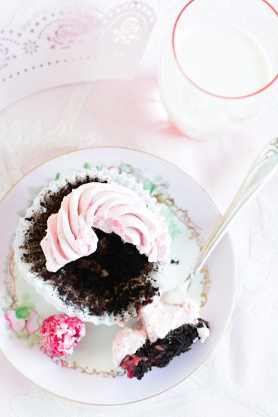 Black Cocoa Cupcakes with Raspberry Chambord Buttercream  Recipe