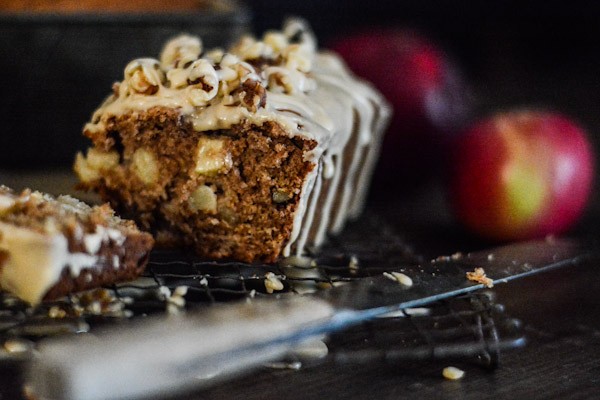 Apple Walnut Bread with Brown Sugar Glaze