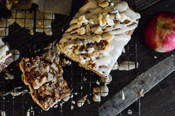 Apple Walnut Bread with Brown Sugar Glaze