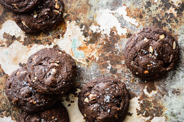 Chocolate Chocolate Chip Cookies with Toffee and Cashews Recipe