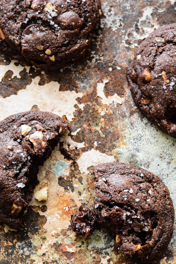 Chocolate Chocolate Chip Cookies with Toffee and Cashews Recipe