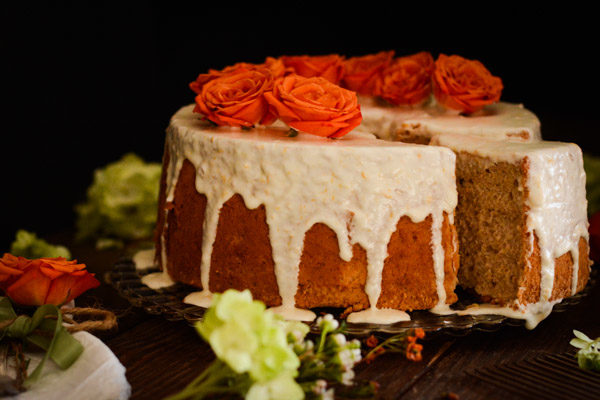 Orange Spice Angel Food Cake with Orange Glaze Recipe