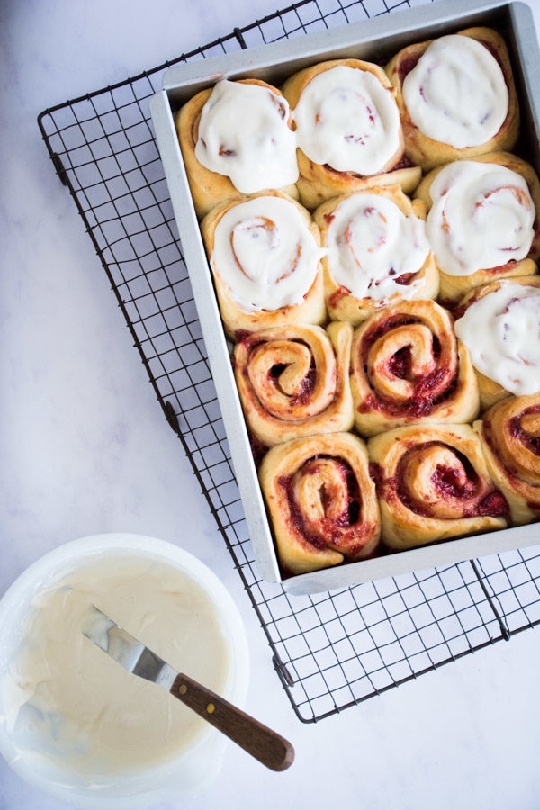 Roasted Strawberry Cream Cheese Rolls Recipe