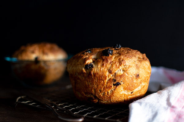 Dried Cherry and Walnut No-Knead Bread