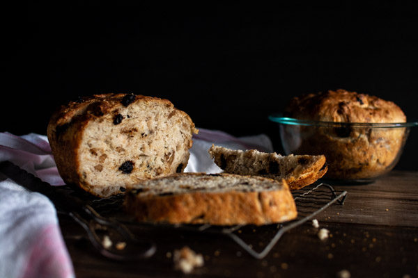 Dried Cherry and Walnut No-Knead Bread